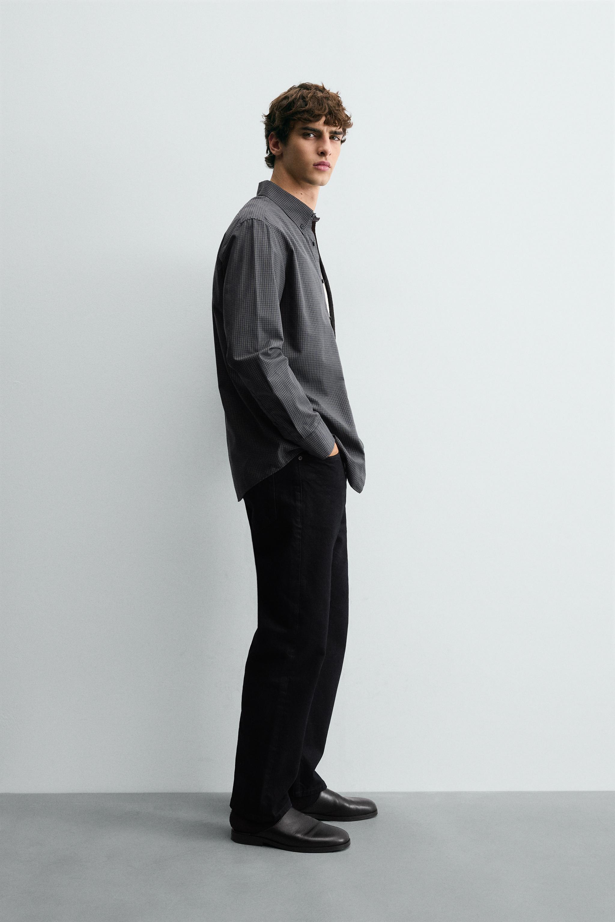 TEXTURED PLAID SHIRT